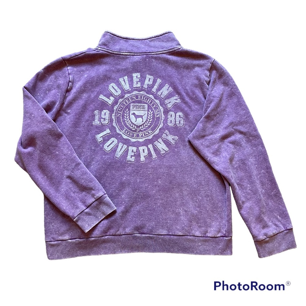 vs pink heritage logo quarter zip | womens xxl